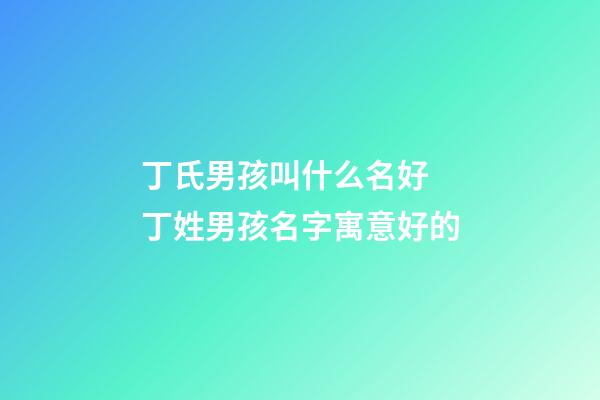 丁氏男孩叫什么名好 丁姓男孩名字寓意好的-第1张-公司起名-玄机派